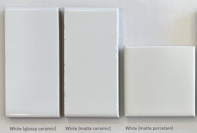 Color: White  (Glossy Ceramic; Matte Ceramic; Matte Porcelain)